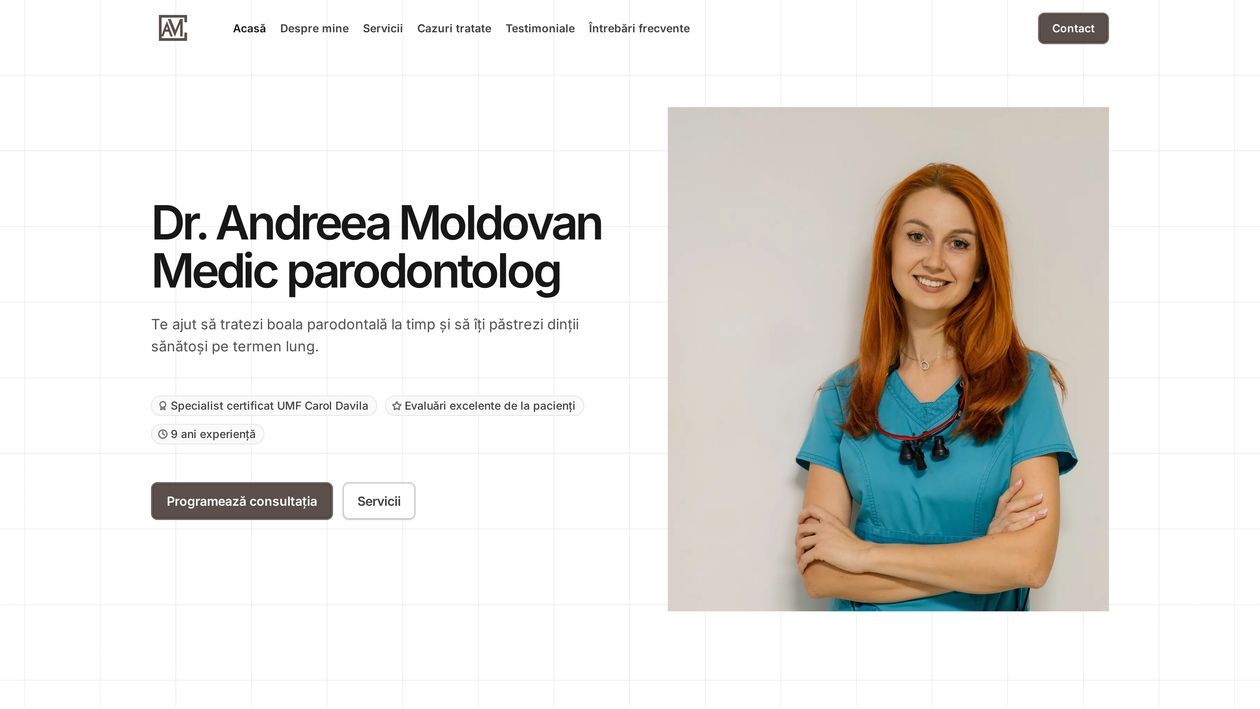 Dr. Andreea Moldovan practice website home page